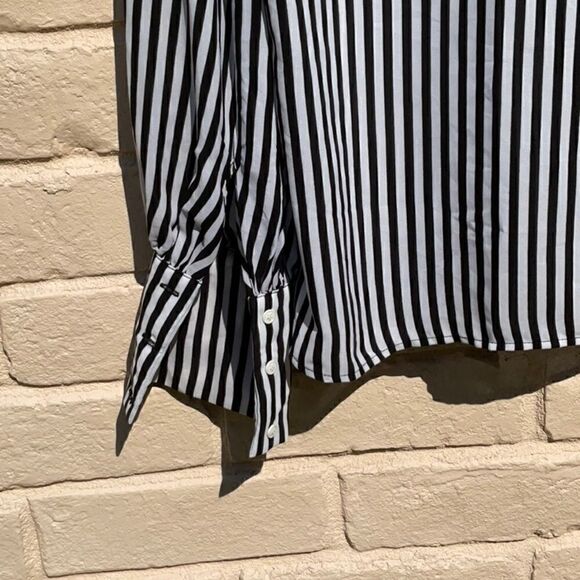 Take 50% OFF -Eva Mendes Stripped Long-sleeved Shirt, Size XS - Picture 8 of 8